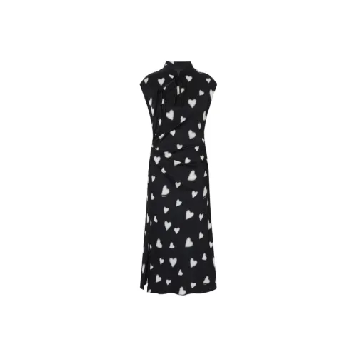 MOCO Sleeveless Dress Women's Black With Print