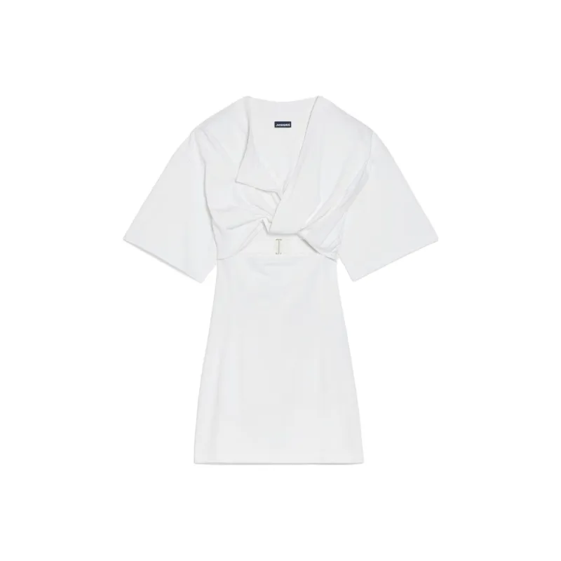 Jacquemus La Robe T Shirt Bahia Dress White-4