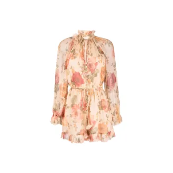 Zimmermann Luminosity Flutter Silk Playsuit