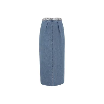 Zimmermann SS25 Denim Long Skirt Women's Blue
