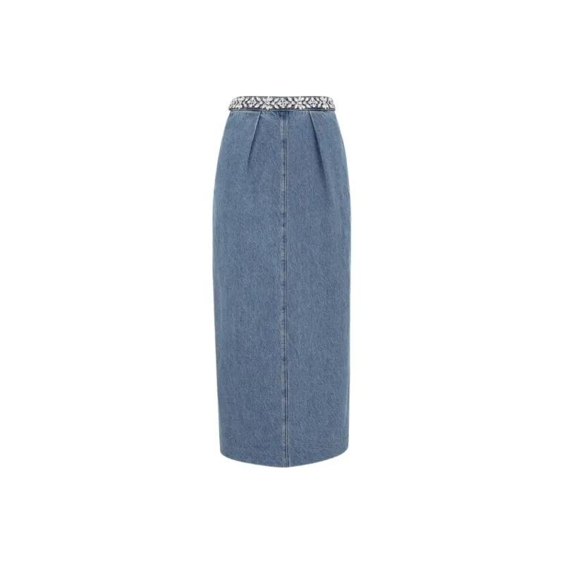 Zimmermann SS25 Denim Long Skirt Women's Blue-0