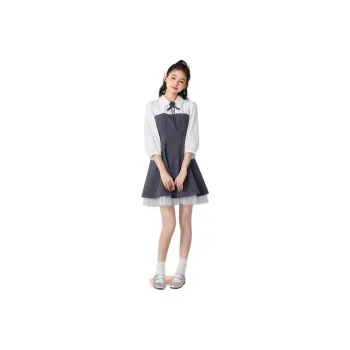 ZIHAN Long-Sleeved Dresses Women's Dark Gray