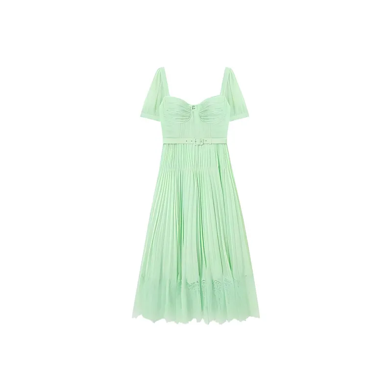 Self portrait Short Sleeved Dresses Women's Mint Green-0
