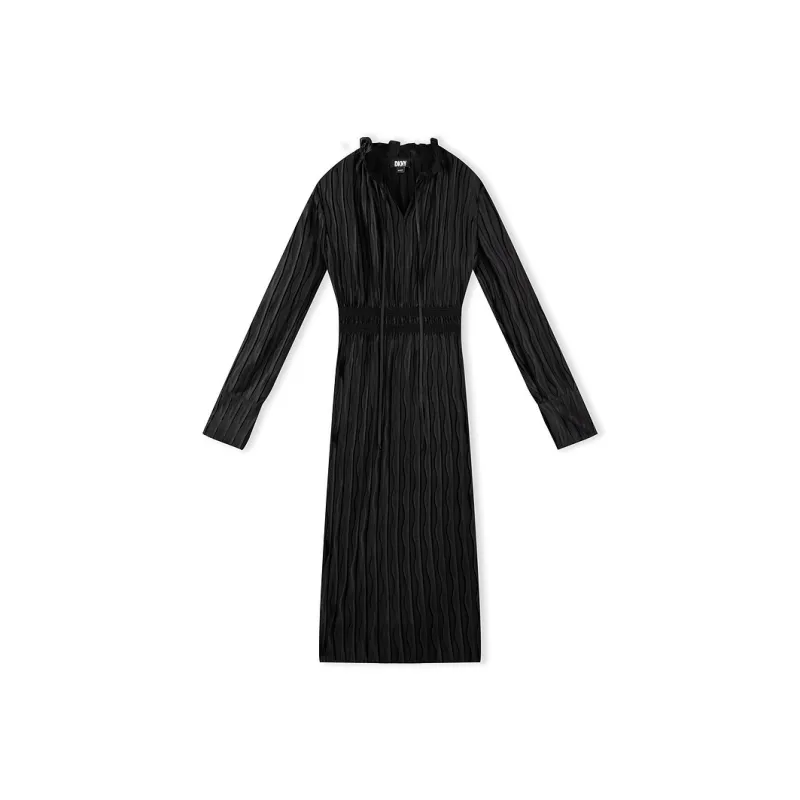 DKNY FW24 Long Sleeved Dress Women's Black-0