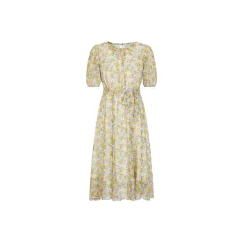 JZ. ANNAKRO Short-Sleeved Dresses Women's Floral Light Yellow