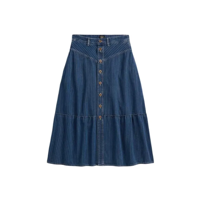 Polo Ralph Lauren SS25 Denim Long Skirt Women's Blue-0