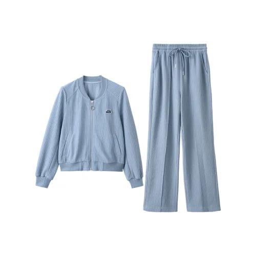 VIMLY Casual Suit Women's Gray Blue