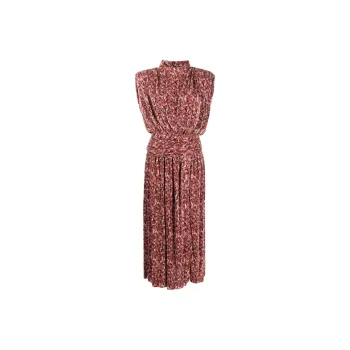 SABINA MUSAYEV Floral-print Pleated Midi Dress
