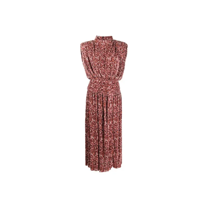 SABINA MUSAYEV Floral-print Pleated Midi Dress-0