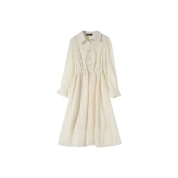 MRR&CO. Long Sleeved Dresses Women's Beige Apricot