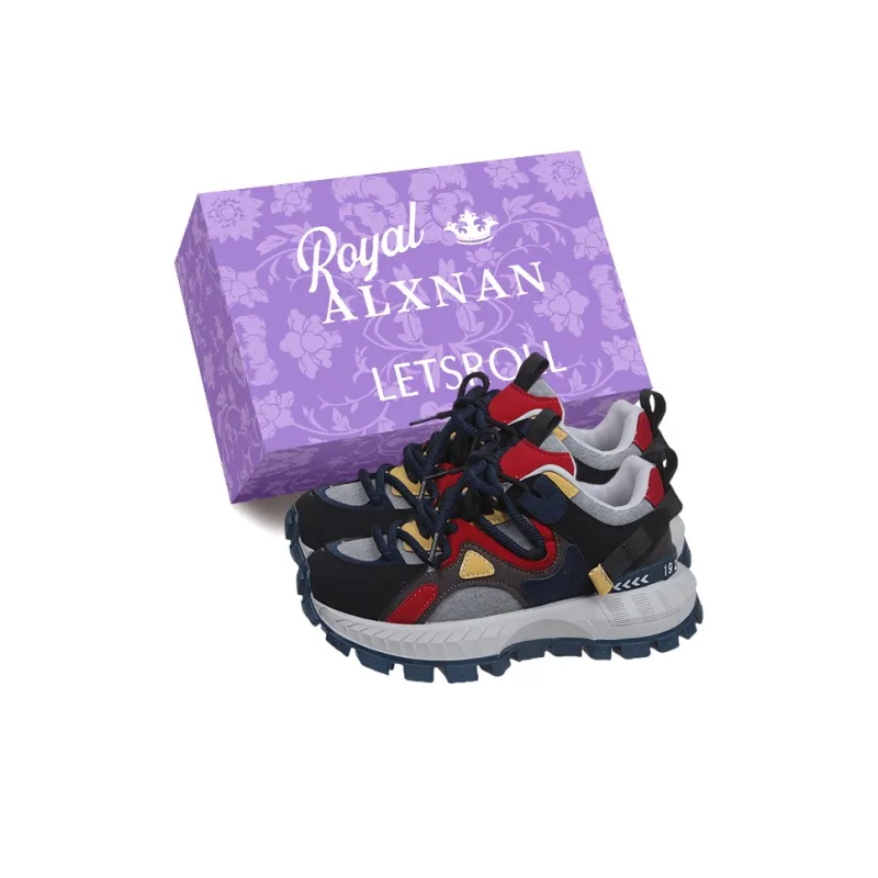 Alxnan Slip Resistant Low Top Chunky Sneakers Women's Box-0