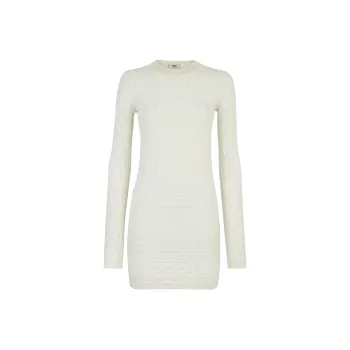 FENDI All Over Ff Embossed Crewneck Mini Dress