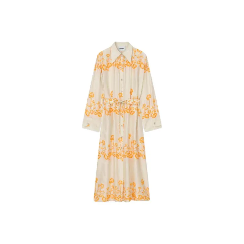NANUSHKA Long-Sleeved Dresses Women's Woodblock Print Floral-0