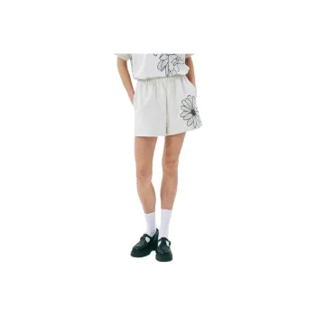 MARDI MERCREDI SS25 SWEAT SHORTS FLOWER_OATMEAL BLACK Casual Shorts Korean Style Women's Oat Black