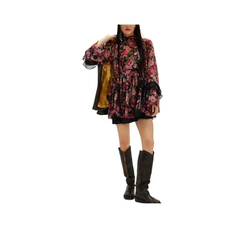FREE PEOPLE wiburgla Mini Dress Long-Sleeved Dresses Women's Nightfall Combo