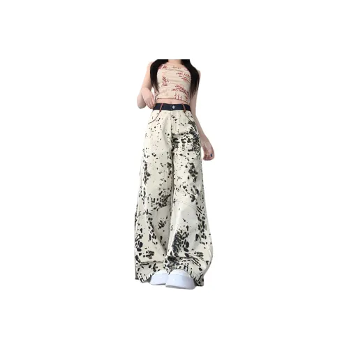 Mu Xiao Xin Jeans Women's Apricot Leopard Phillip