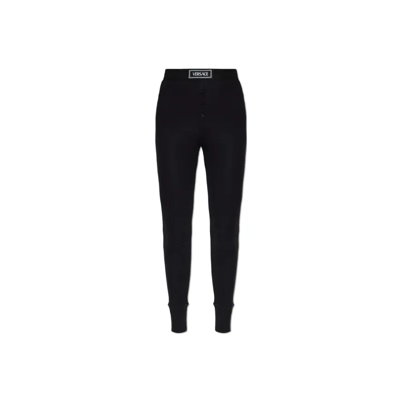 VERSACE Ribbed Stretched Leggings-0