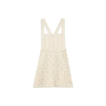CELINE Triomphe Mini Dress In Crocheted Cotton