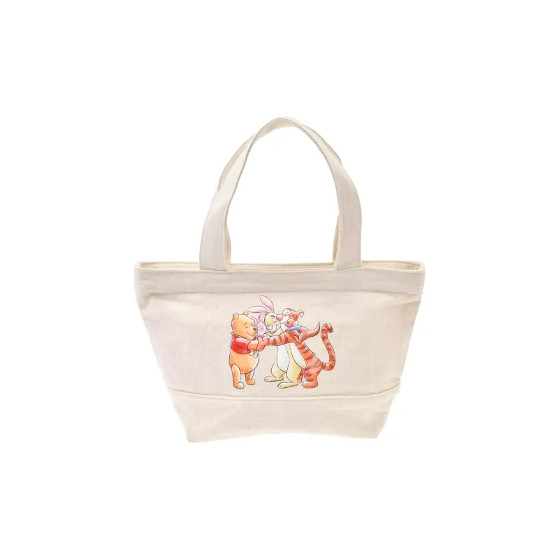 Disney Winnie The Pooh Series Polyester Tote Bag, Shopping Bag, Handbag Unisex Ecru-1