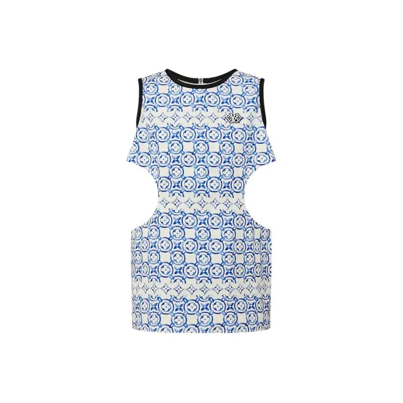 LOUIS VUITTON Sleeveless Dress Women's Blue-0