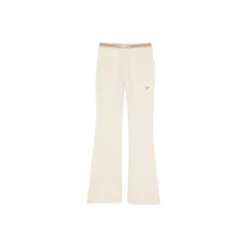 Victoria's Secret PINK Ivy Fleece Split Hem Flare Sweatpants/White Shell Knitted Sports Pants Women's White Shells
