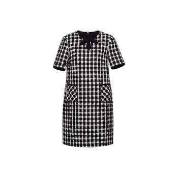 ROEYSHOUSE Short Sleeved Dresses Women's Houndstooth