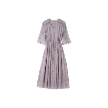 To The West Short Sleeved Dress Women's Monet Purple