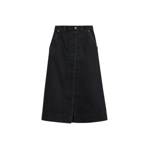 SCANLAN THEODORE Denim Skirt Denim Long Skirts Women's Washed Black/Washed Black