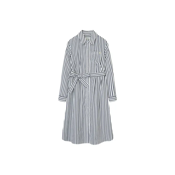 E.land Long Sleeved Dress Women's Dark Navy Blue-0