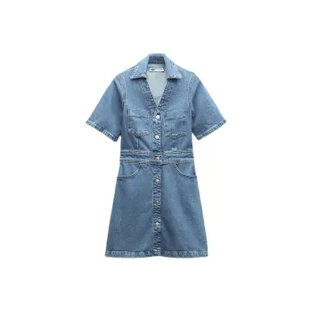 ZARA Short Sleeved Dress Women's Medium Blue