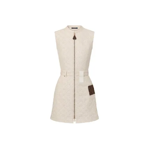 LOUIS VUITTON Monogram Fil Coupé Zip Up Dress