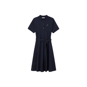 LACOSTE SS22 Short Sleeved Dress Women's Navy Blue