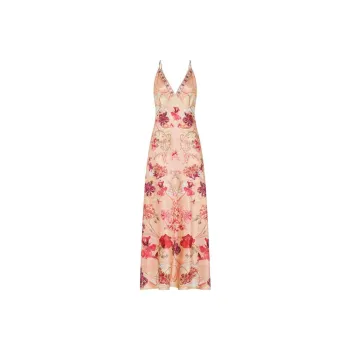 Camilla Blossoms & Brushstrokes print Silk Dress