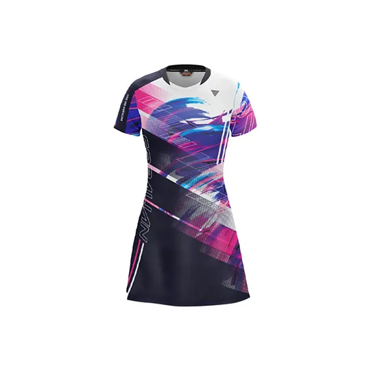 CORALIAN Short Sleeved Dress Women's Marine Blue/Blue/Pink-0