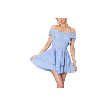 PRINCESS POLLY THE LOVE GALORE ROMPER BLUE Short Sleeved Dress Women's BLUE/Blue