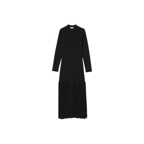Sandro Fringed edge High neck Midi Dress