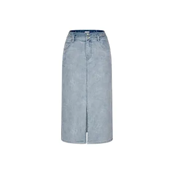 RARE Denim Long Skirt Women's Blue