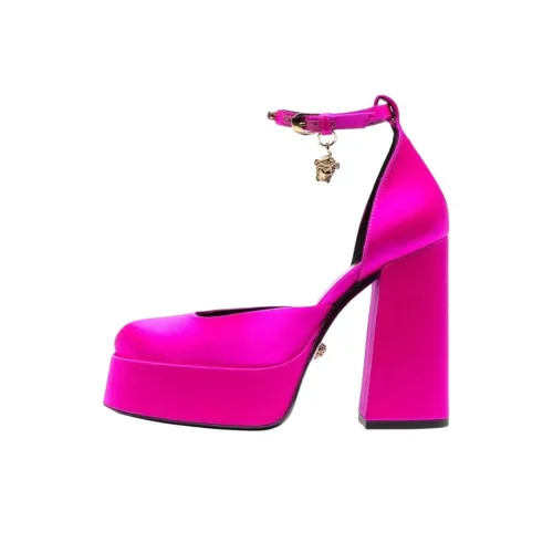 FANSIZHE Medusa Chunky Heel High Heels 12.5cm Women's Pink