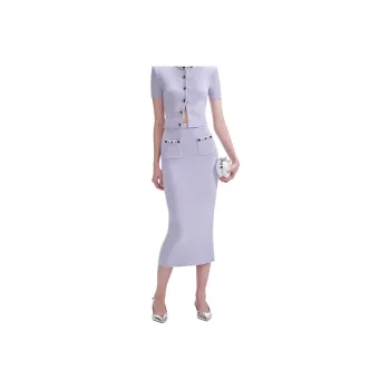Self portrait Knit Long Skirt Women's Lilac