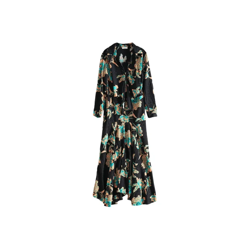 Sandro Long Sleeved Dress Women's Black-0
