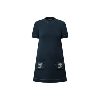 LOUIS VUITTON Bouclé Pocket Knit Dress