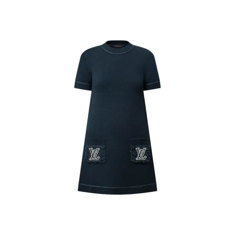 LOUIS VUITTON Bouclé Pocket Knit Dress-0