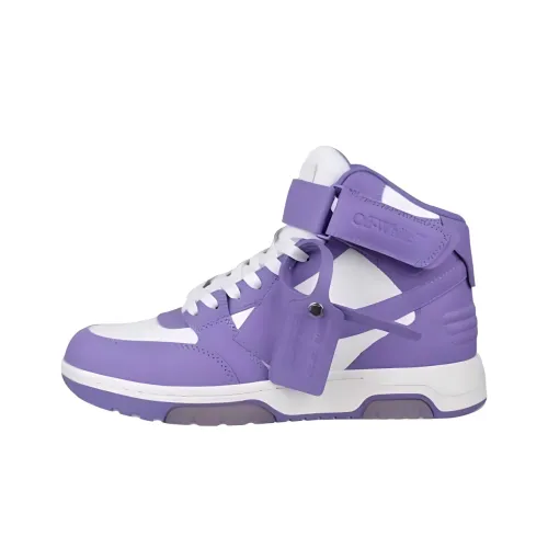 OFF WHITE Out Of Office High Top Skateboard Shoes Men's Purple