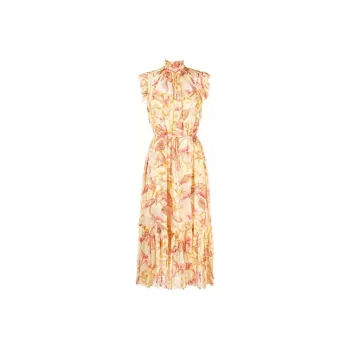 Zimmermann Crinkled Finish Floral-Print Midi Dress