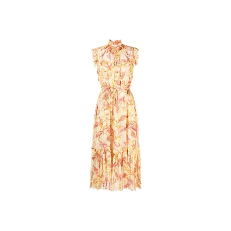 Zimmermann Crinkled Finish Floral Print Midi Dress-0