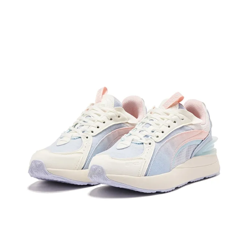 Erke Soft And Cute Cushioning Abrasion Resistant Lightweight Low Top Sports Casual Shoes Women's White Orange-4