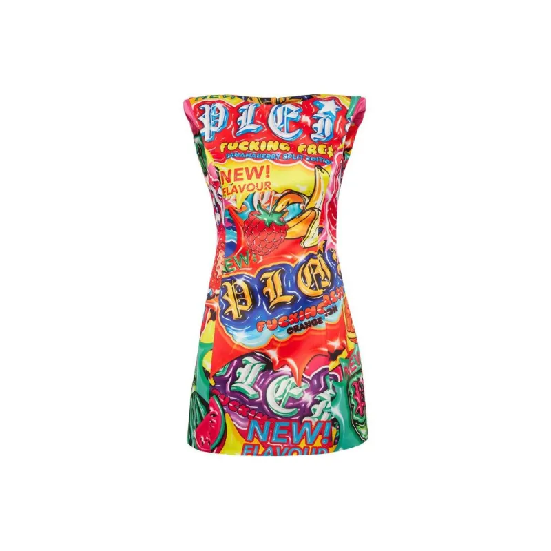 PHILIPP PLEIN Duchesse Mini Dress Sleeveless Dress Women's Multicolor-0