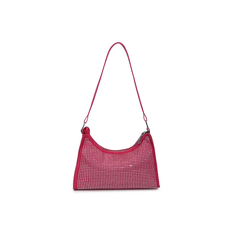 TOUTSEUL YOLO Suede Shoulder Bag Regular Women's Ecru/Black/Rose Red-13