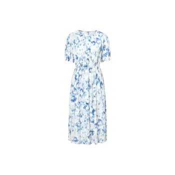 JZ Juzui Short-Sleeved Dresses Women's Pattern Blue