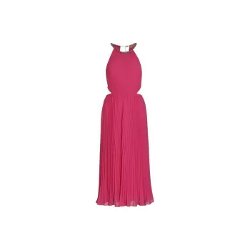 MICHAEL KORS Cut Out Sleeveless Pleated Midi Dress